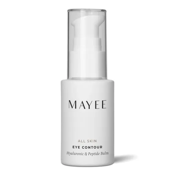 MAYEE Eye Contour - Intensief hydraterende oogcr&egrave;me - 20 ml mat wit glazen flesje met witte creme pomp mayee eye contour - MAY0015